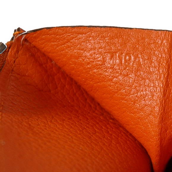 High Quality Hermes Bearn Japonaise Original Leather Wallet H8022 Orange Fake - Click Image to Close